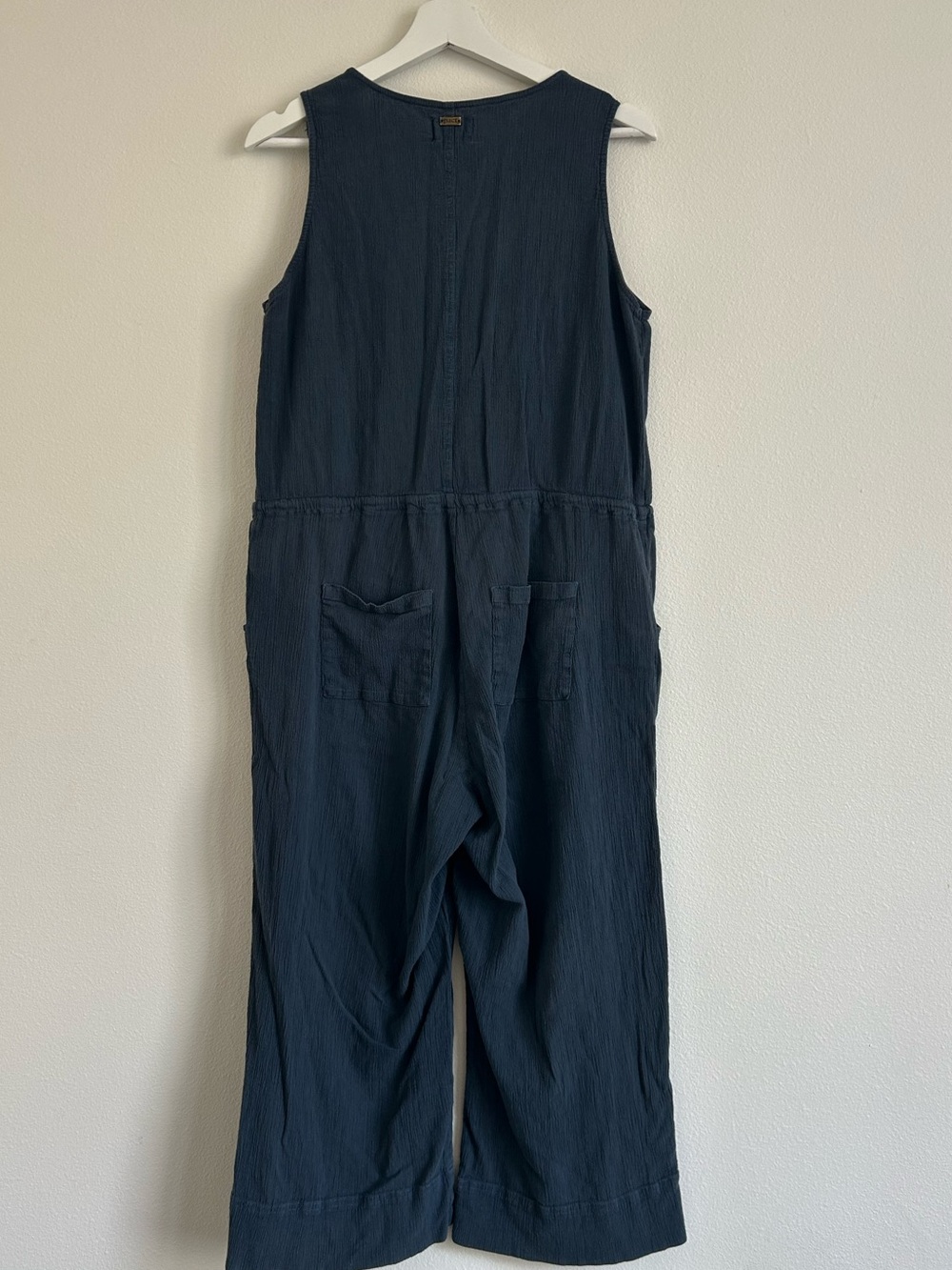 Pact 100% Organic Cotton Navy Drawstring Jumpsuit- M - Picture 5 of 8